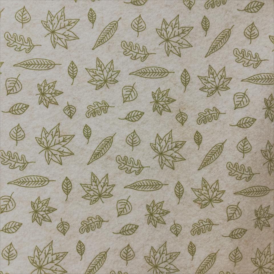 Pannolenci panna melange con foglie verdi 1 mm stafil H 90x50cm