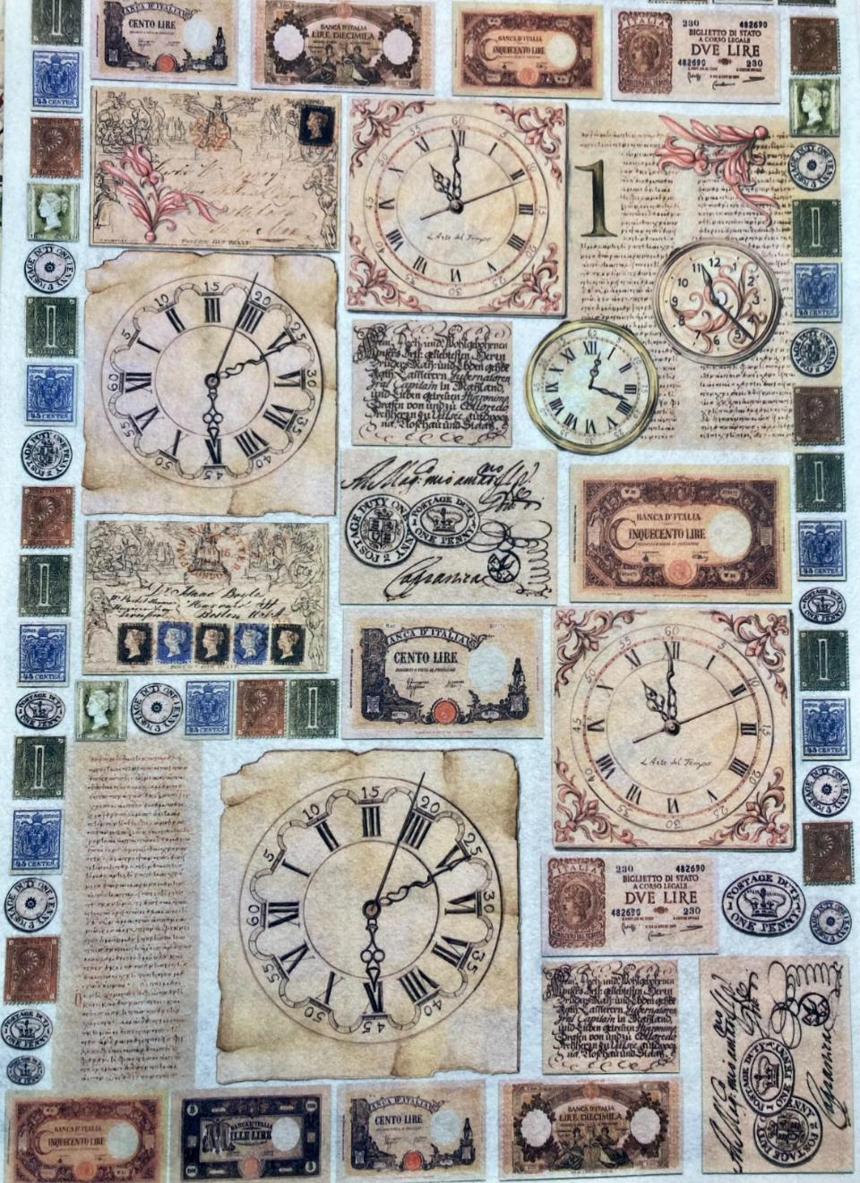 Feltro Decor fantasia vintage sulla lira  Stamperia  1 mm Spessore - H 70 x L 50 cm