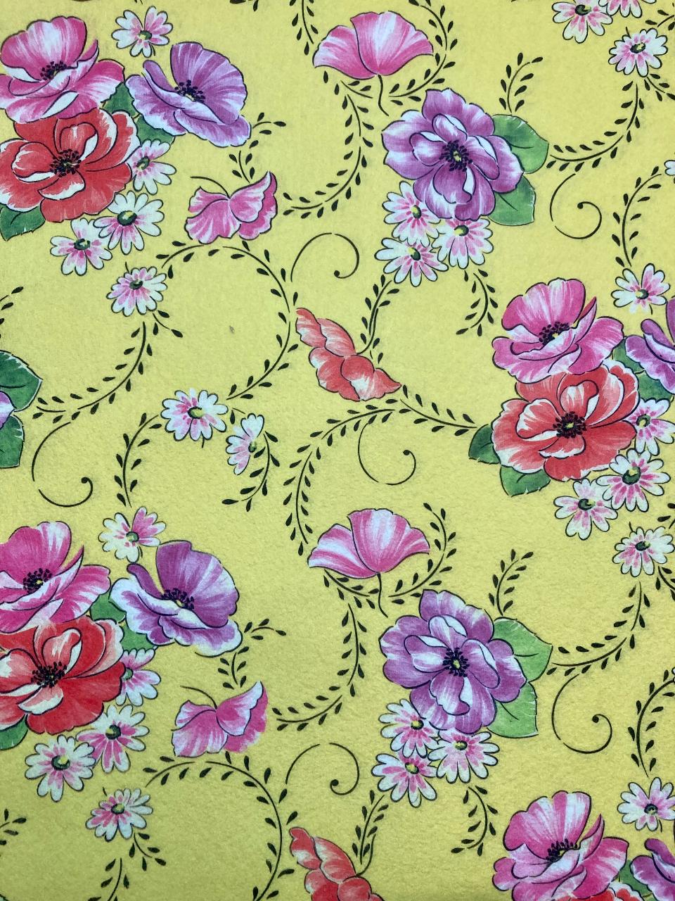 Feltro Decor fantasia fiori Stamperia  1 mm Spessore - H 70 x L 50 cm