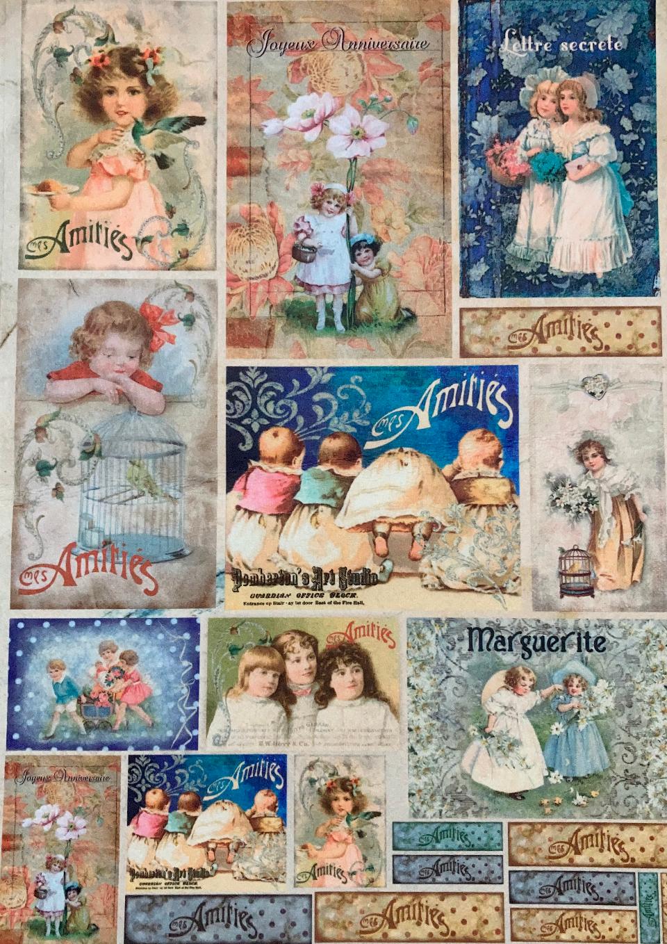 Feltro Decor fantasia vittoriana Stamperia  1 mm Spessore - H 70 x L 50 cm