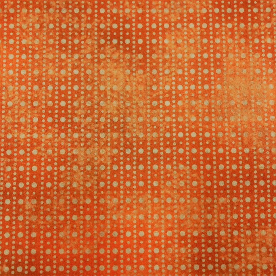 Feltro stampato arancio con pois bianchi stamperia 30x30