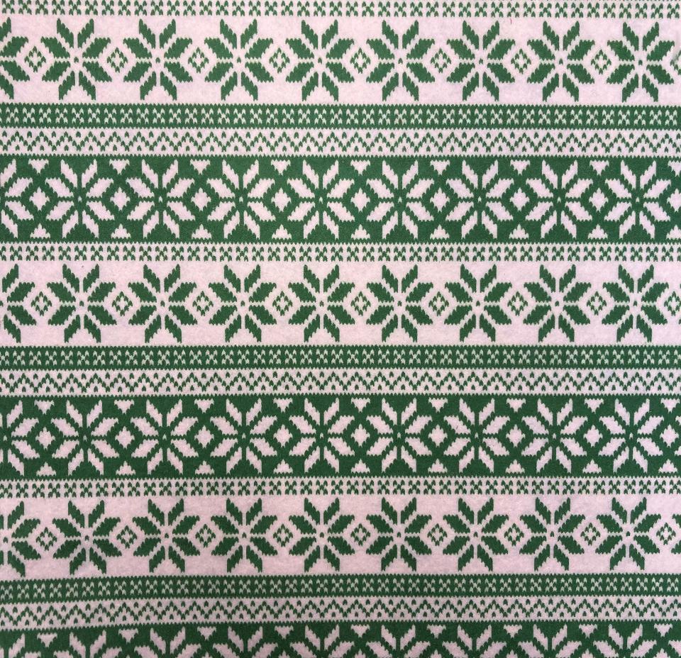 Feltro stampato verde e bianco fiocchi stafil 30x40cm