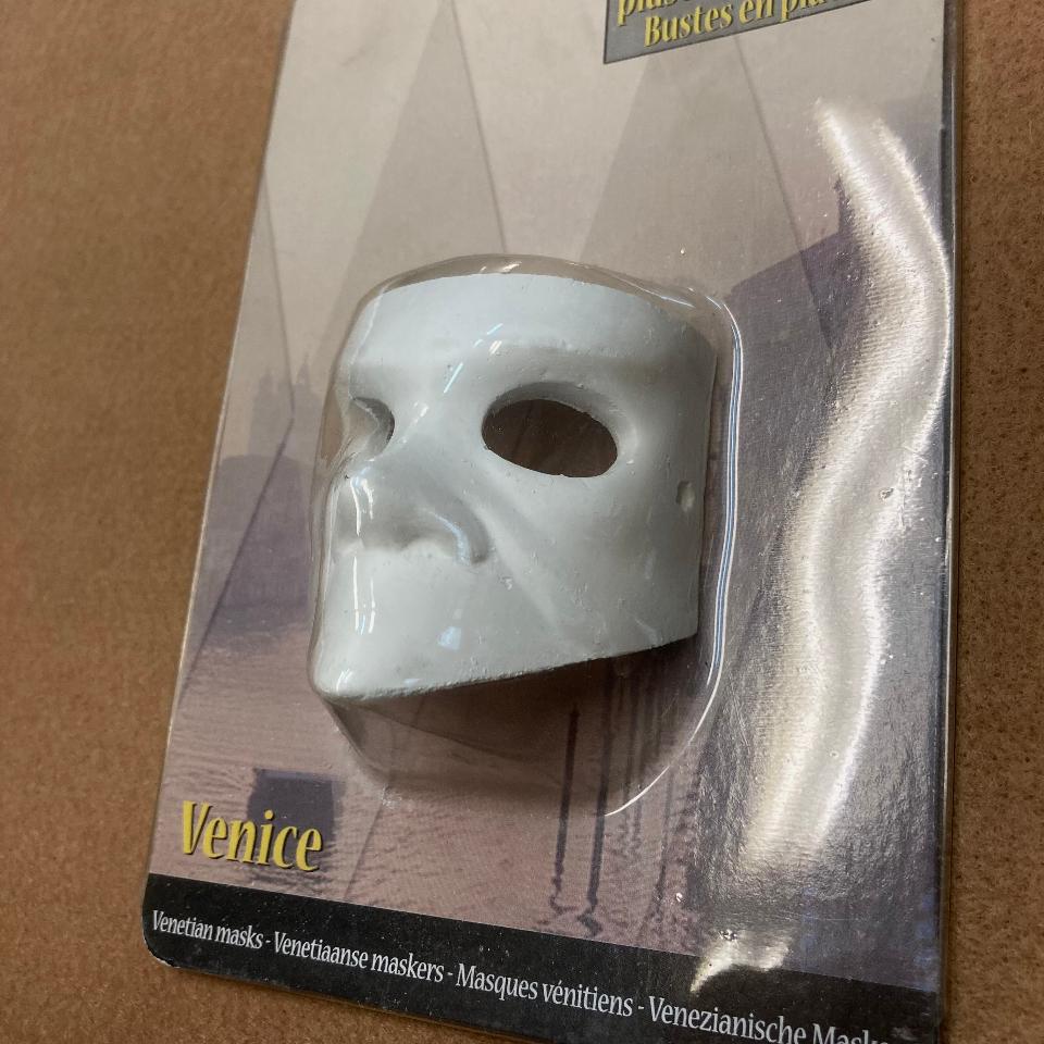 Maschera Bianca veneziana fai da te in gesso Stafil 6 x 6 x 4,5 cm