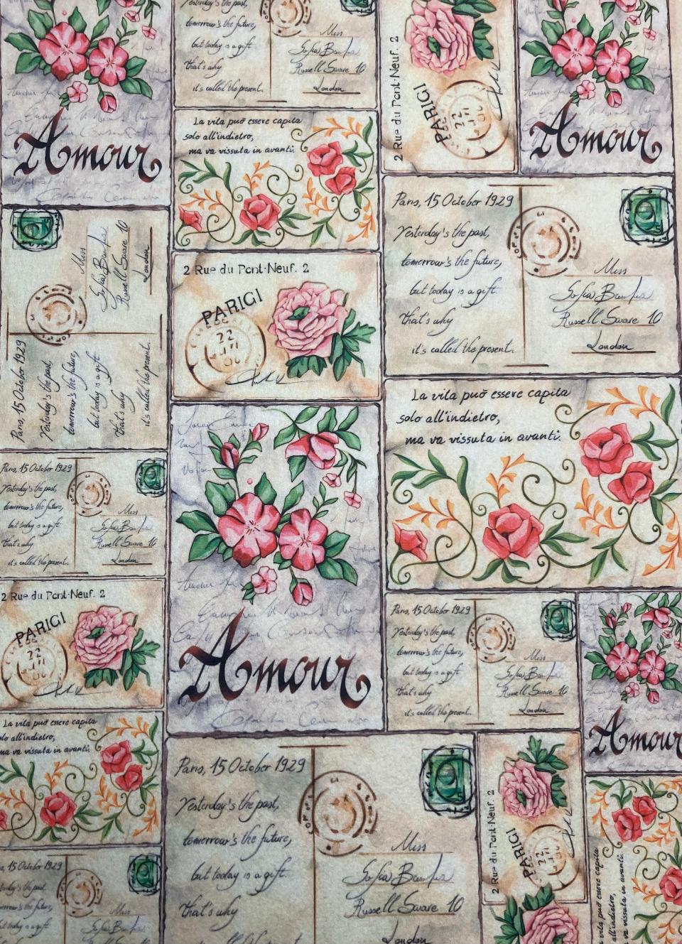 Feltro Decor Vintage Parigi/Amor Stamperia  1 mm Spessore - H 70 x L 50 cm