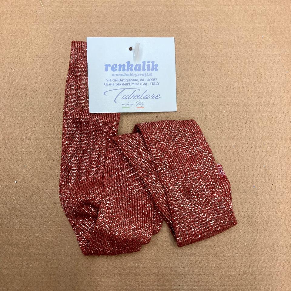 Tubolare Mini Lurex Rosso con dettagli Oro renkalik 100 cm