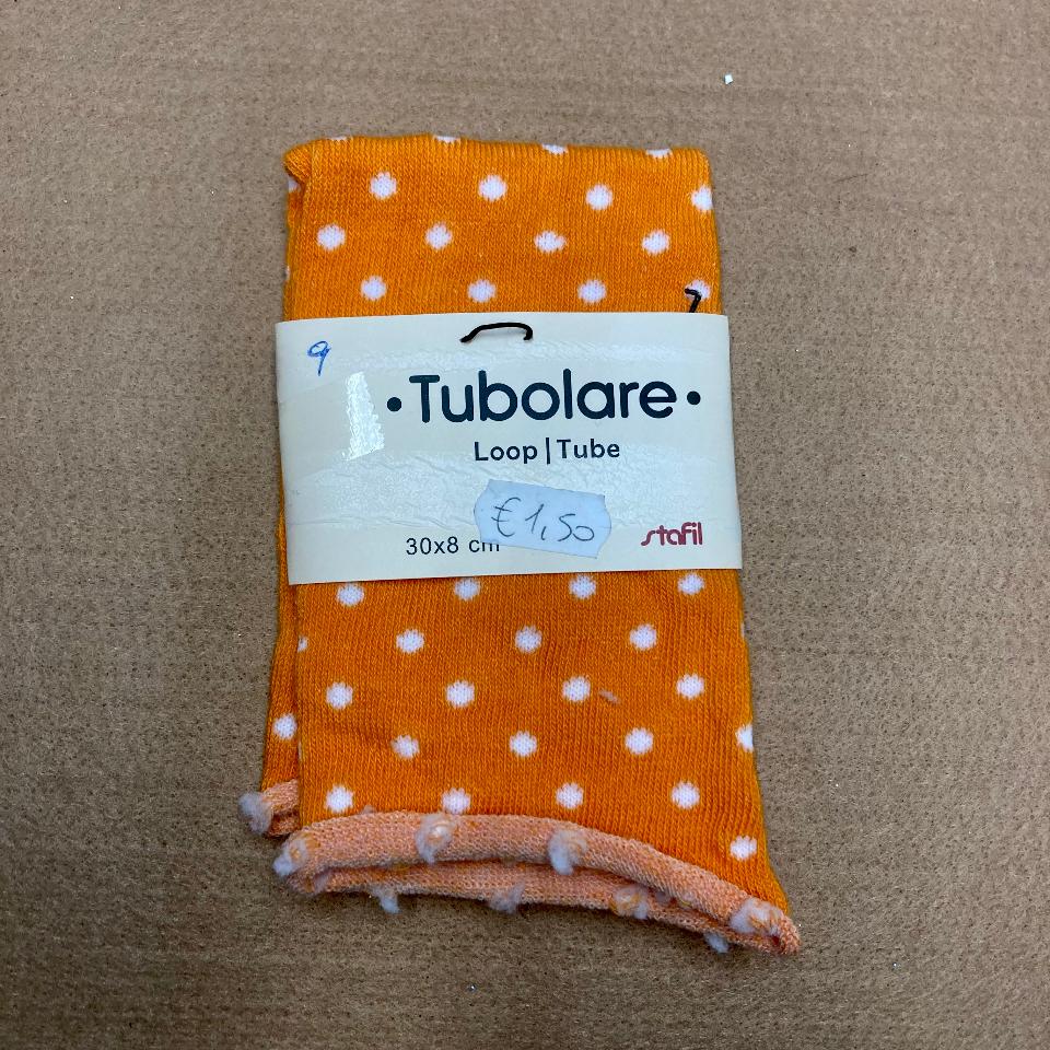 Tubolare Loop Arancio con pois Bianchi Stafil 30x8 cm