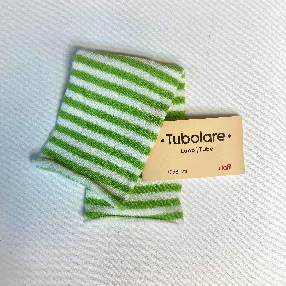 Tubolare Loop Strisce Bianche e Verdi Stafil 30x8 cm