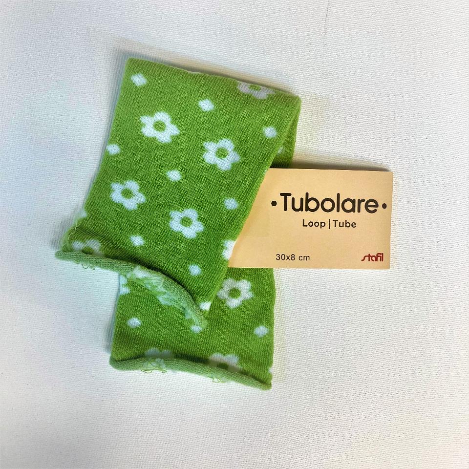 Tubolare Loop Verde con fiori Bianchi Stafil 30x8 cm