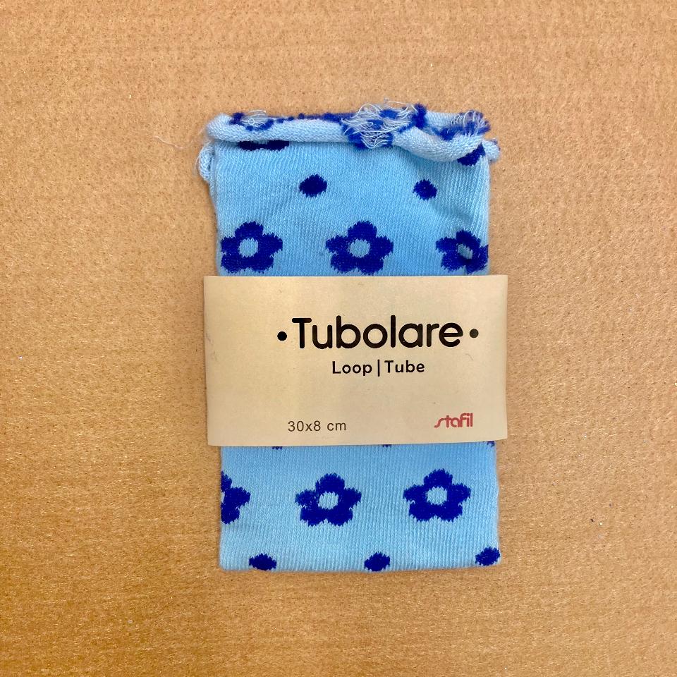 Tubolare Loop azzurro con fiori Blu Stafil 30x8 cm