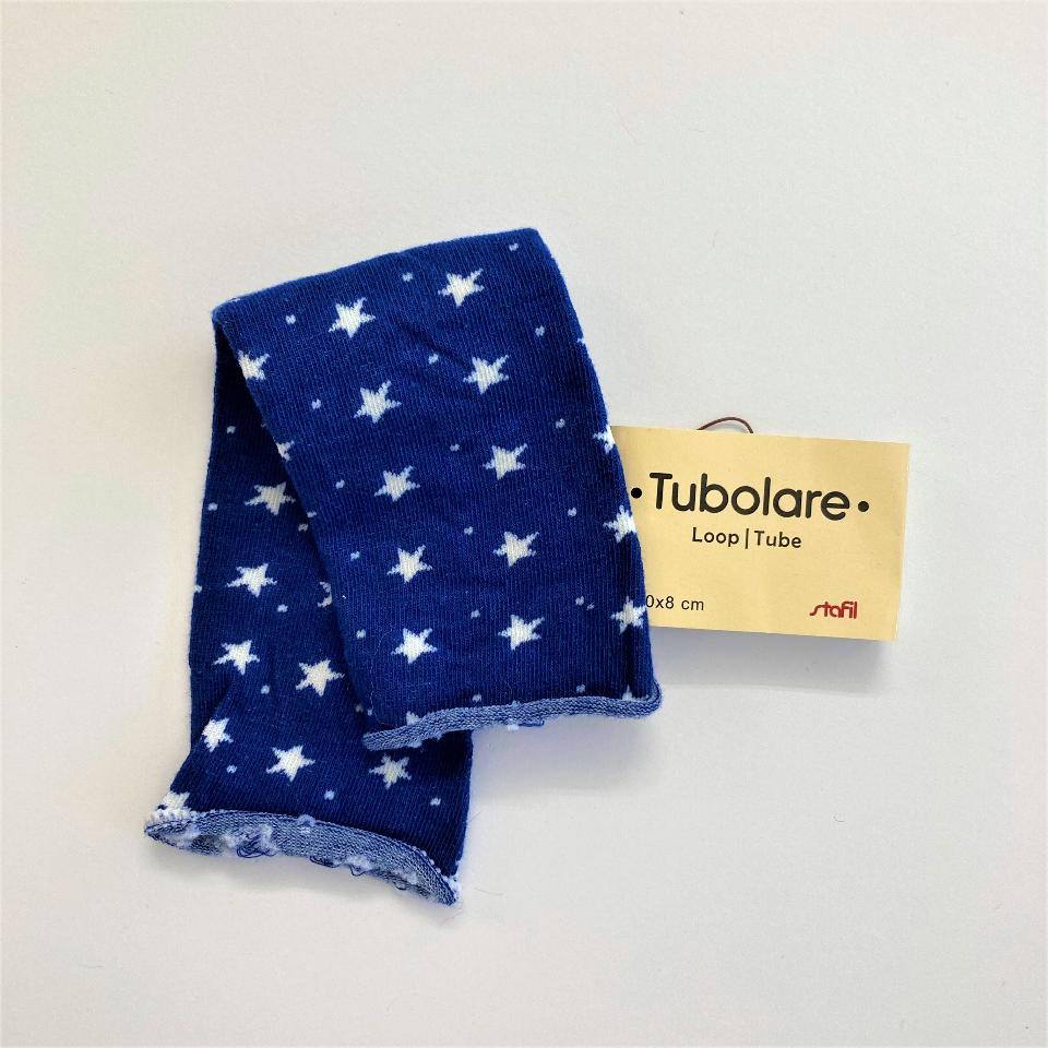 Tubolare Loop Blu con stelle Bianche Stafil 30x8 cm