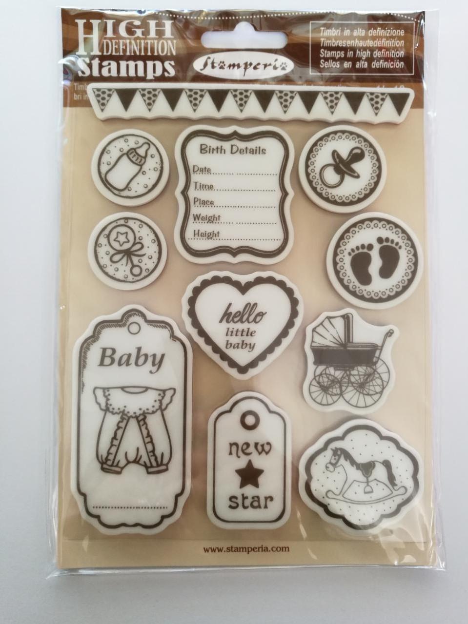 Timbro alta definizione caucciù Baby stamperia 14x18cm