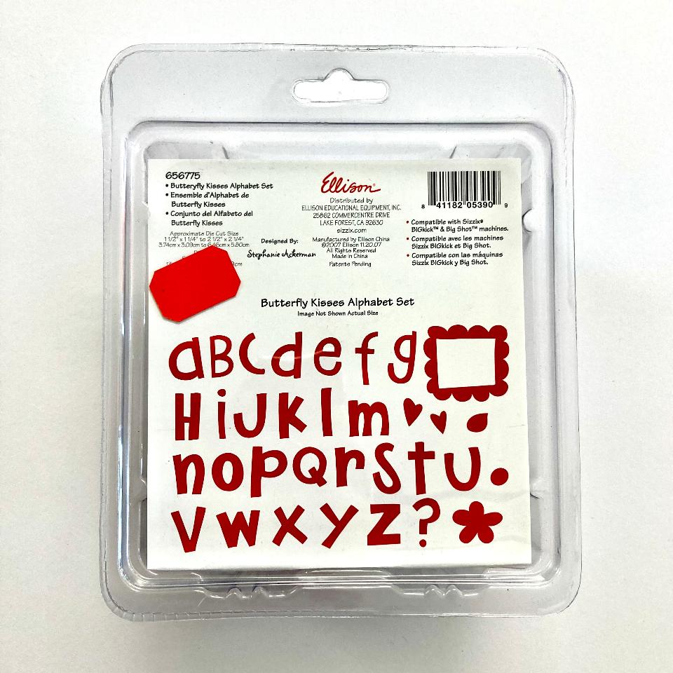 Fustella Bigz butteryfly kisses Alphabet set 656765 Sizzix Compatibile Big Shot