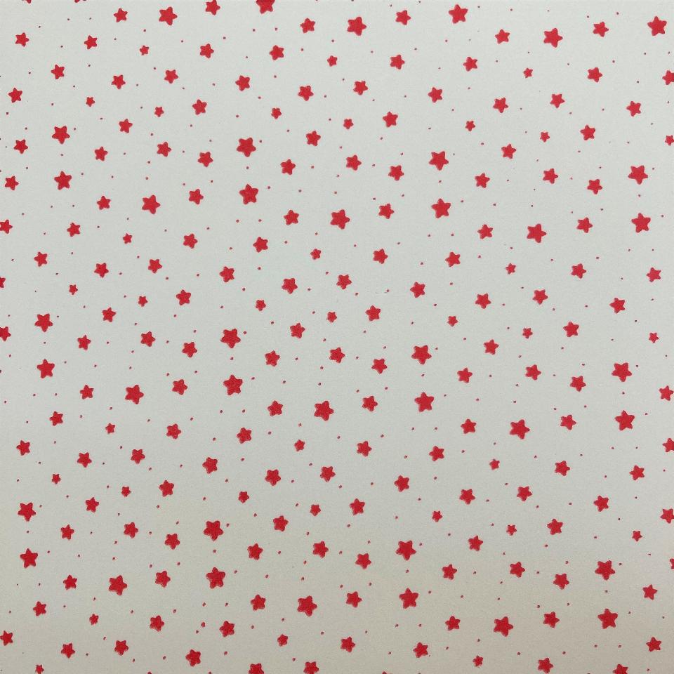 Gomma crepla o fommy bianco con stelline rosse stafil 40x60cm 2mm