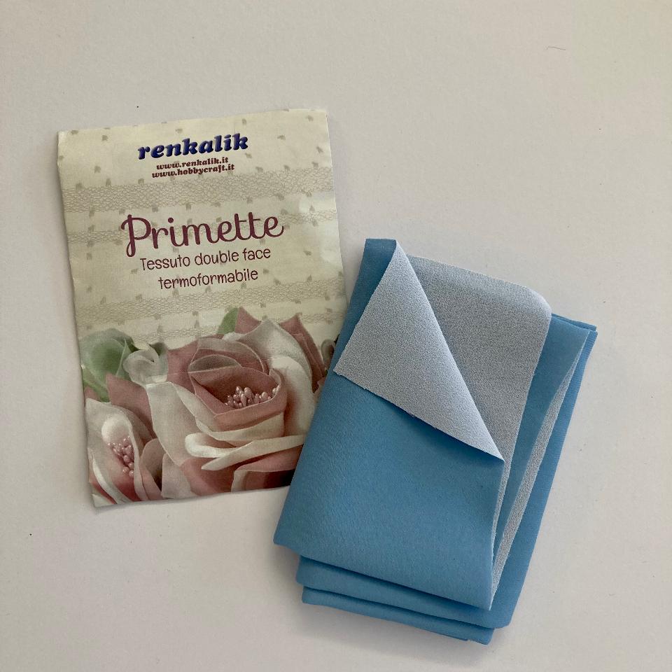 Primette Azzurro - Tessuto Doubleface Renkalik 48 x 50 cm
