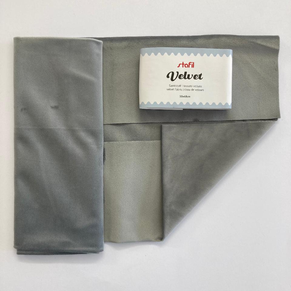 Tessuto Velluto Grigio Stafil 50x68 cm
