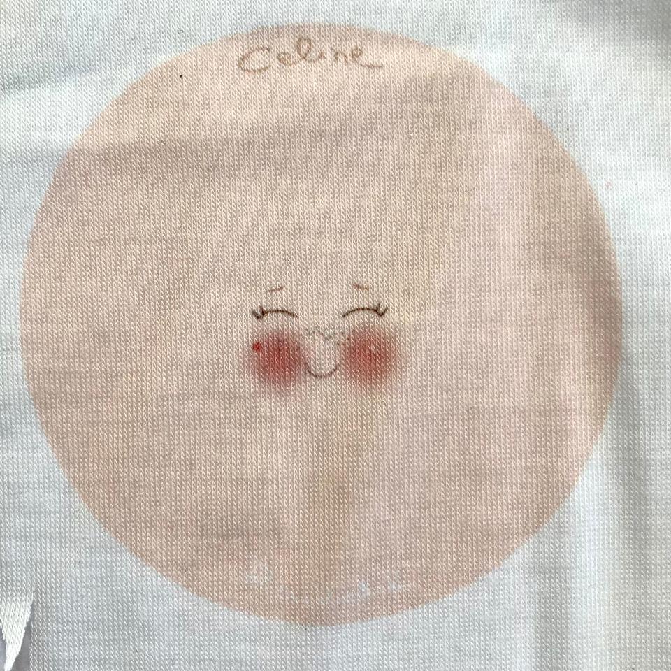 Viso Stampato su Tessuto - Celine - 3 pezzi Renkalik 7,5 cm