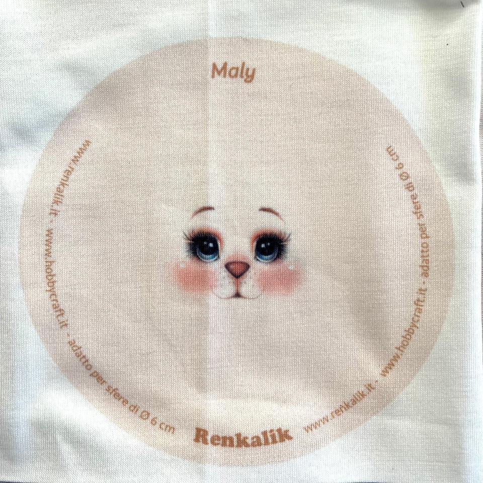 Viso Stampato su Tessuto - Maly Renkalik 13 cm