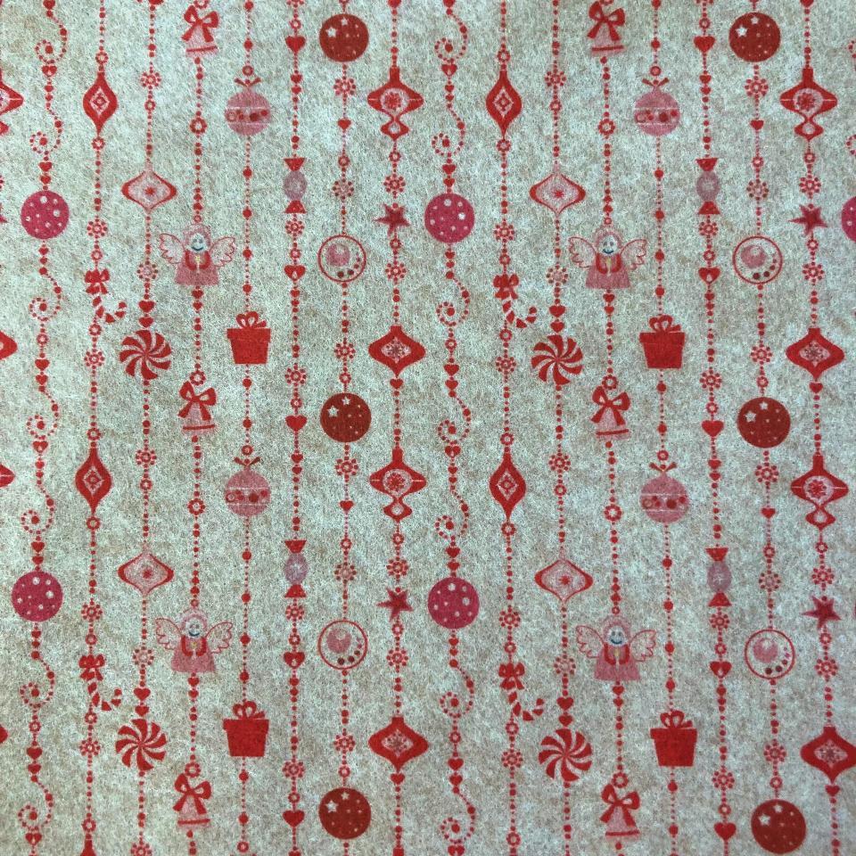Pannolenci Beige Natalizio 1mm arti e grafica 180 x 100cm