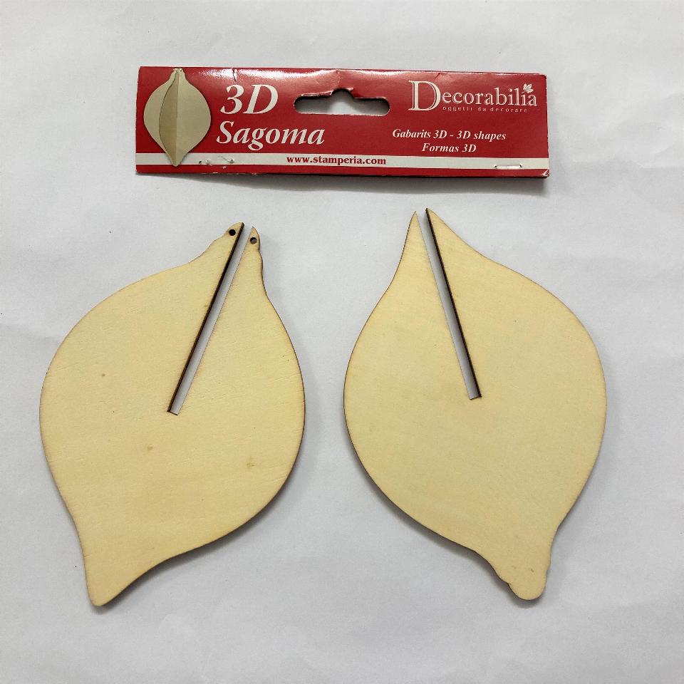 Sagoma 3D da Decorare  - Pallina allungata Decorabilia Busta da 2 pz (14 x 9)