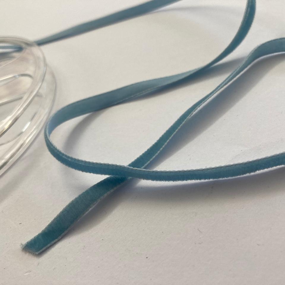 Nastro Velluto Turchese - 6 mm Stafil Busta da 5 m