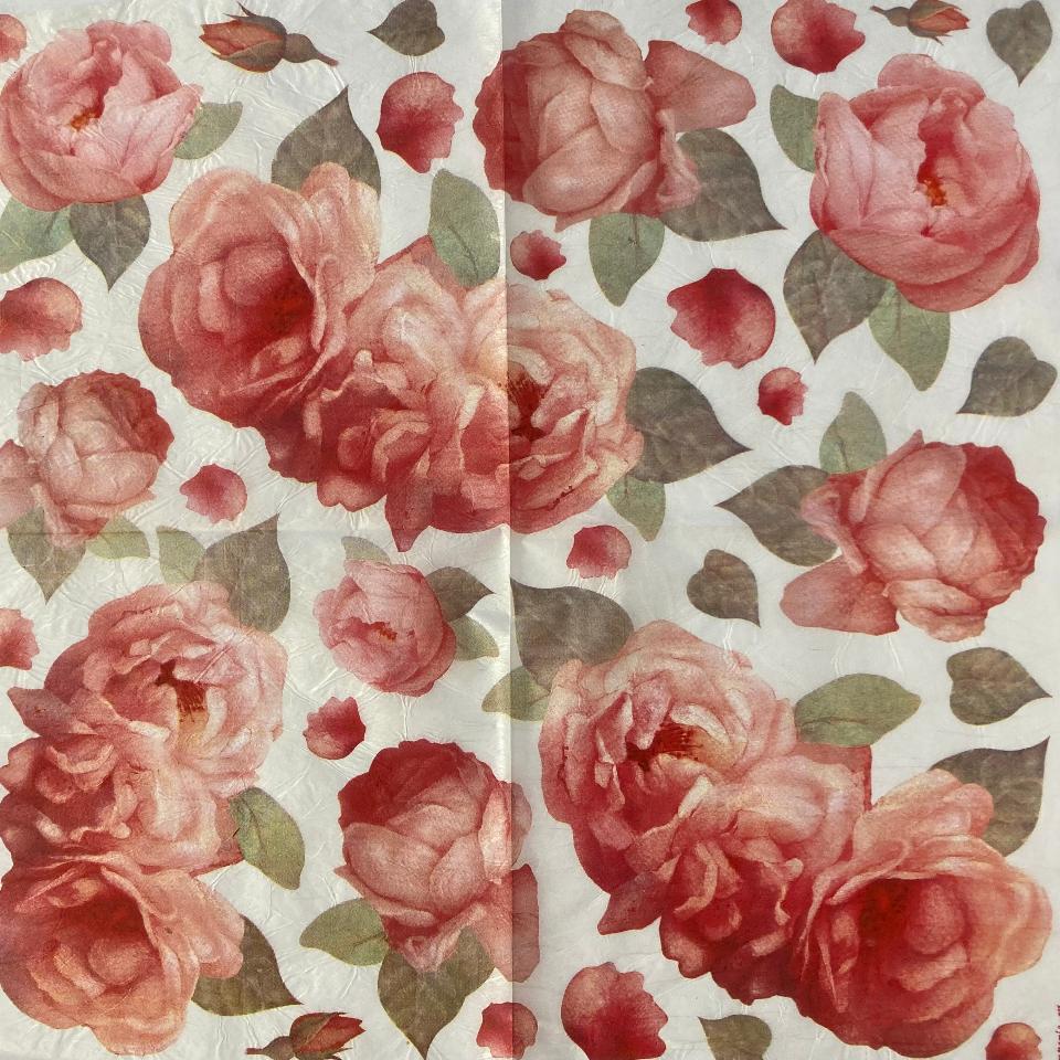 Tovagliolo in carta riso - Rose Stamperia 50 x 50 cm