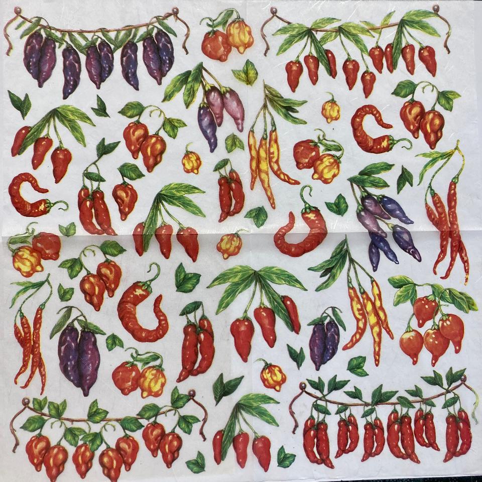 Tovagliolo in carta riso - Peperoncino Stamperia 50 x 50 cm