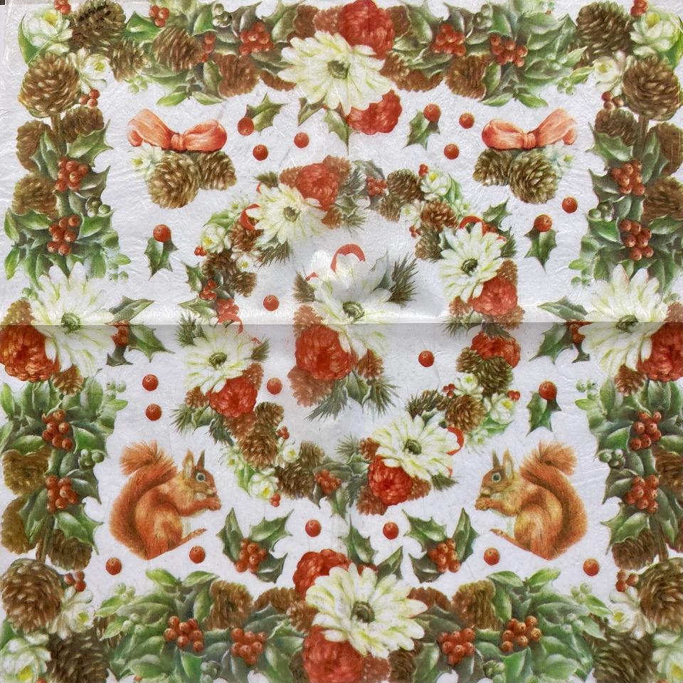 Tovagliolo in carta riso - Scoiattolo Stamperia 50 x 50 cm