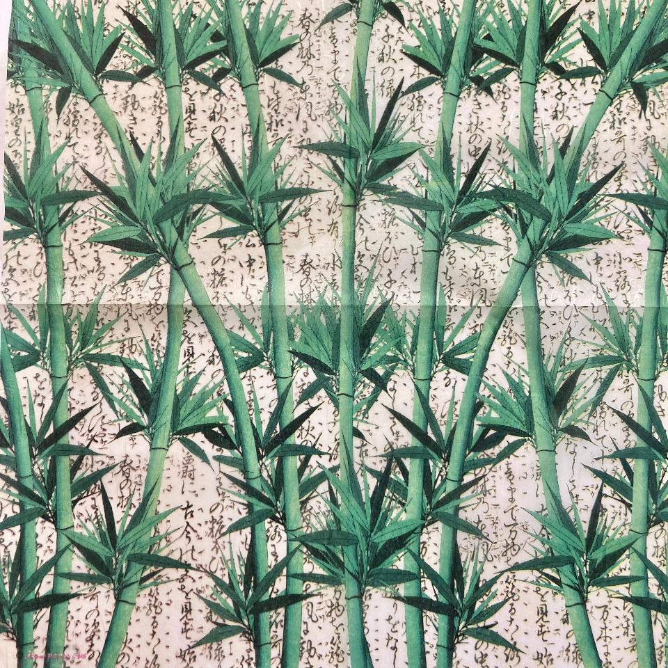 Tovagliolo in carta riso -  canne di bambù stamperia 50 x 50 cm