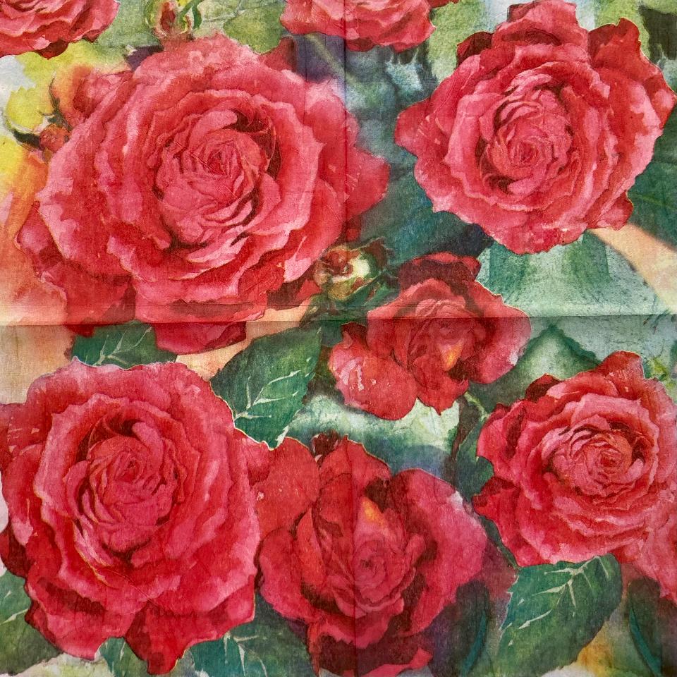 Tovagliolo in carta riso - Rose Grandi Stamperia 50 x 50 cm