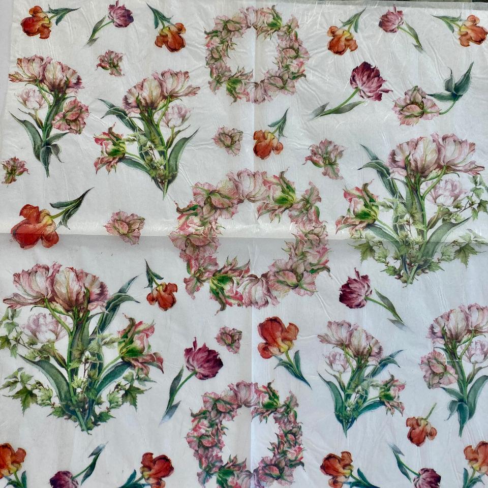 Tovagliolo in carta riso - Fiori Stamperia 50 x 50 cm