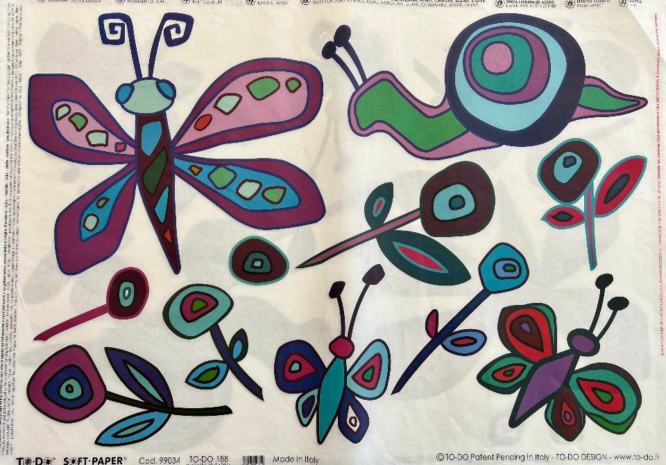 Carta velo - Farfalle e lumache (SC3) TODO Paper Soft 50x70 cm