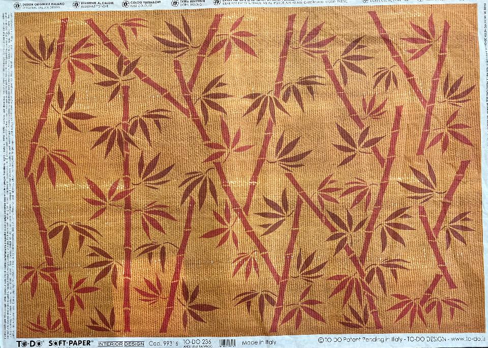 Carta velo - Bamboo su sfondo arancio (SC3) TODO Paper Soft 50x70 cm