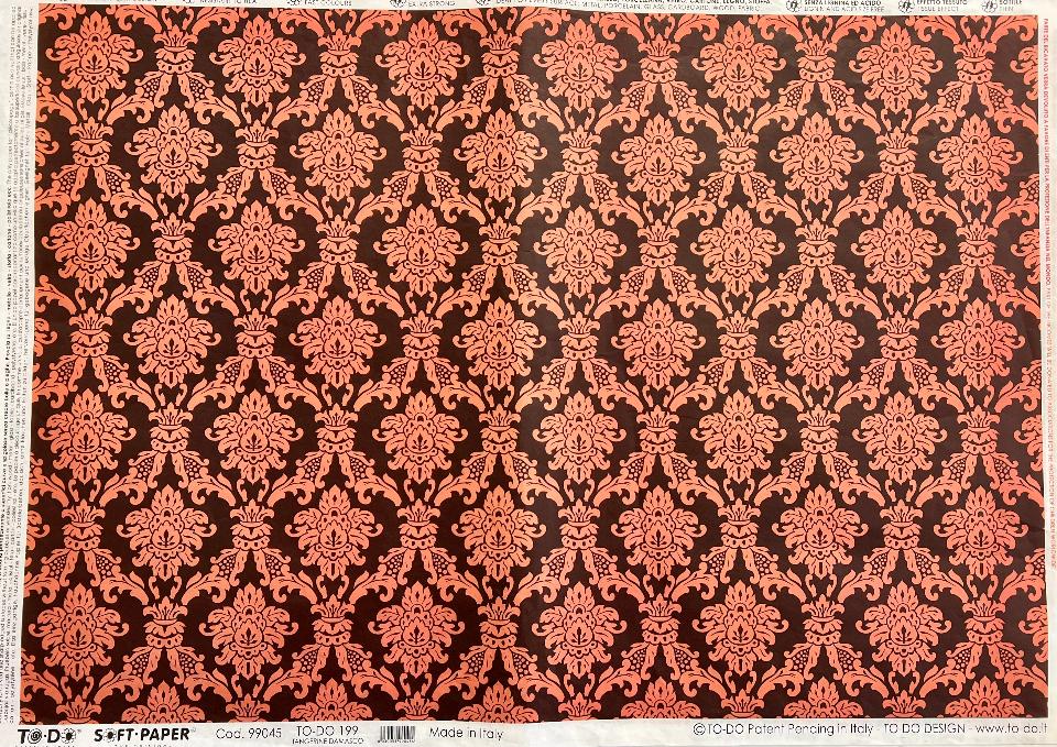 Carta velo - Tangerine Damasco (SC3) TODO Paper Soft 50 x 70 cm