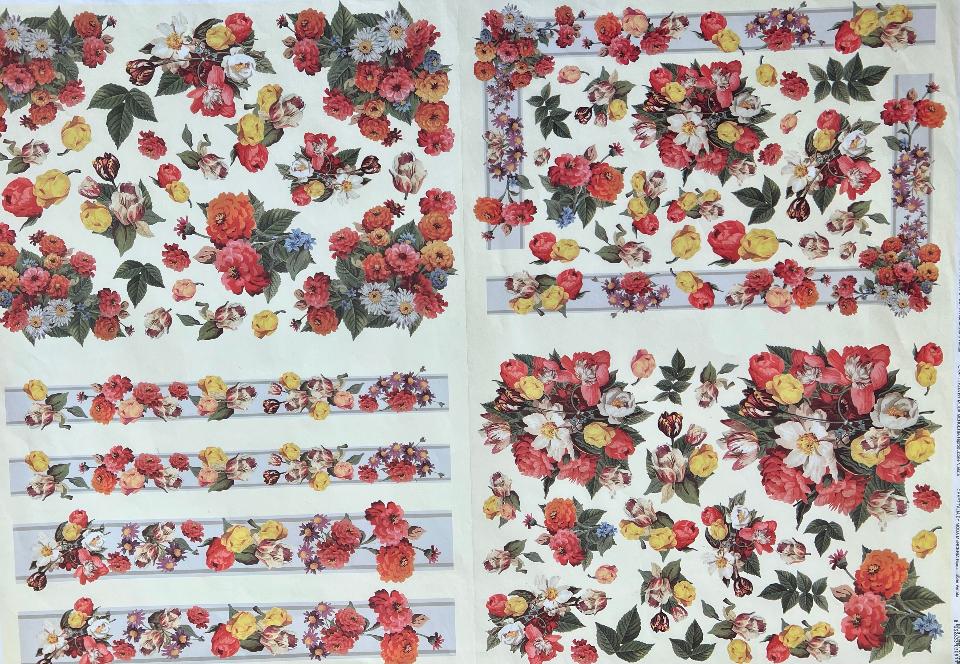 Carta Classic - Fiori rossi e gialli (sc2) Craftitalia 50x70 cm