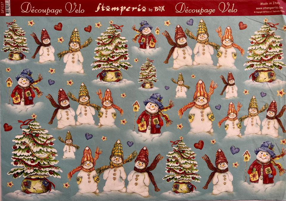 Carta velo - Pupazzi di Neve (SC2) Stamperia 31 x 48 cm