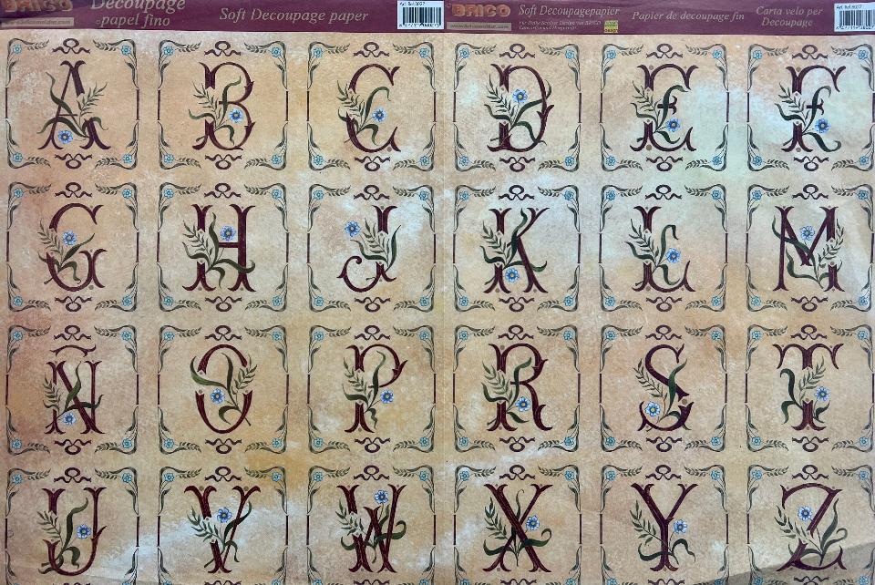 Carta velo - Alfabeto Fiorato (sc2) Brico 31 x 48 cm