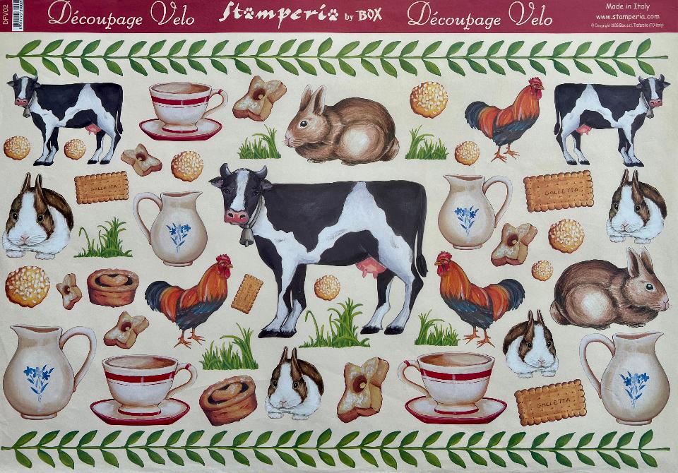 Carta velo - Colazione in Fattoria (sc2) Stamperia 31 x 48 cm