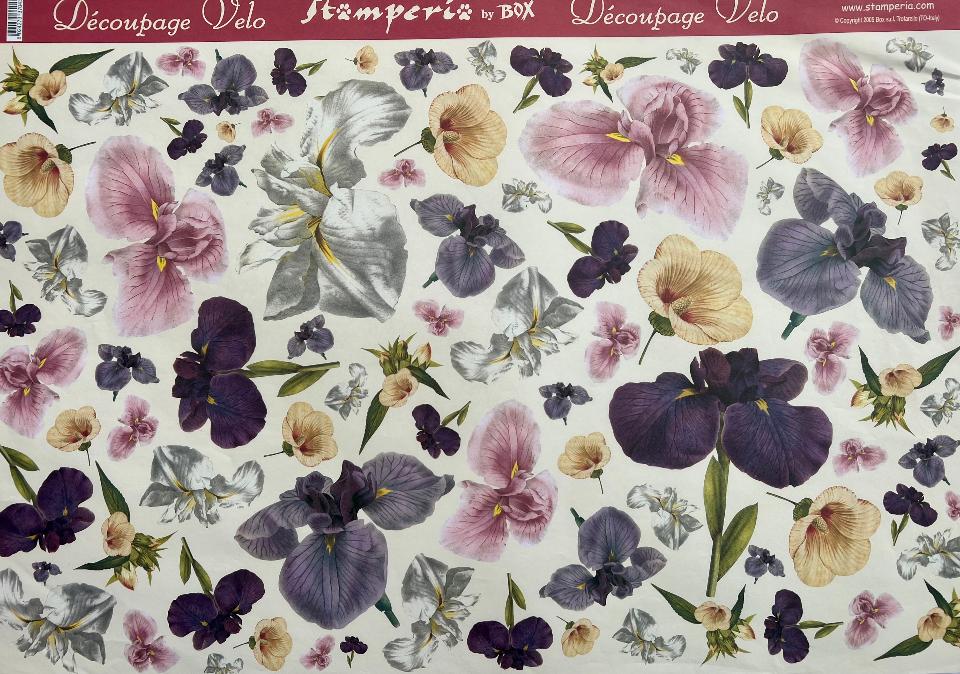 Carta velo - Fiori viola (sc2) Stamperia 31 x 48 cm