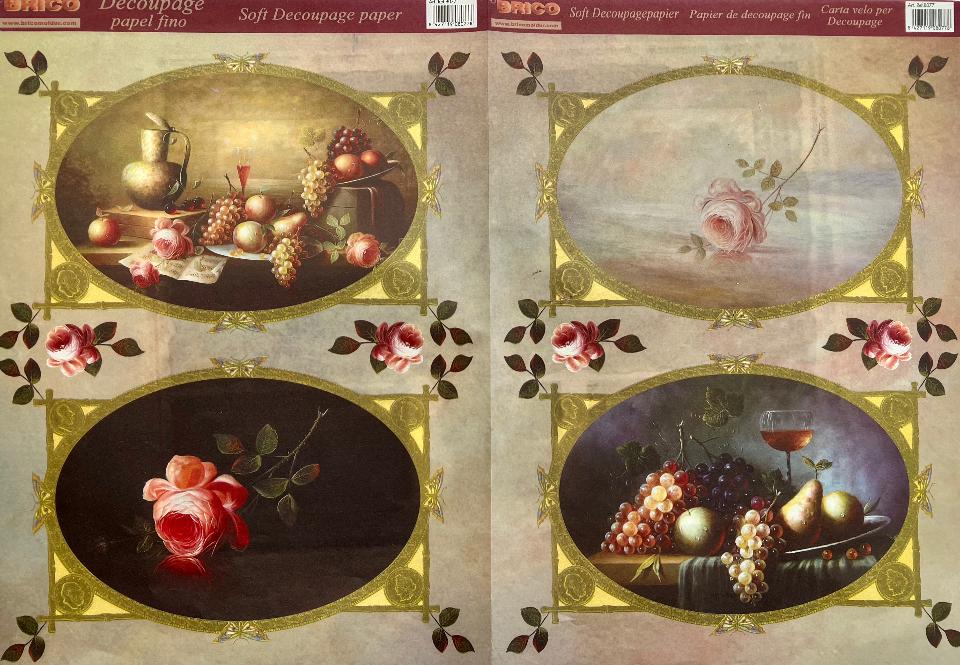 Carta velo - Frutta e Fiori (sc2) brico 31 x 48 cm