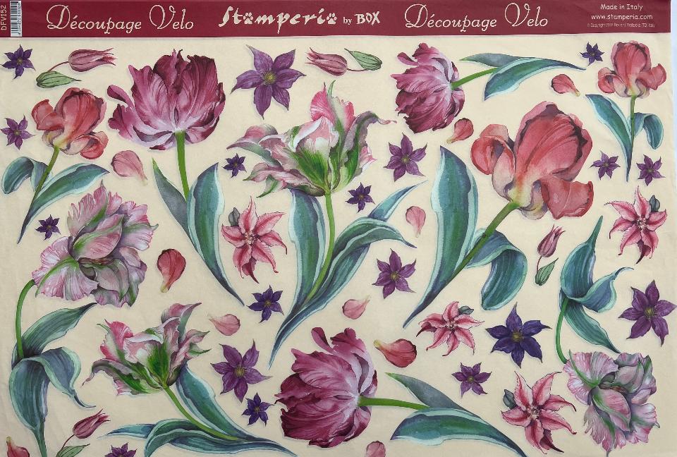Carta velo - Tulipani (sc 2) Stamperia 31 x 48 cm