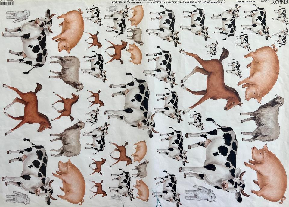 Carta velo - Animali della Fattoria (SC1) Enjoy Paper 50 x 70 cm