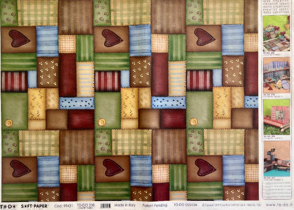 Carta velo - Country Fabric 1 (SC1) TODO Paper Soft 50 x 70 cm