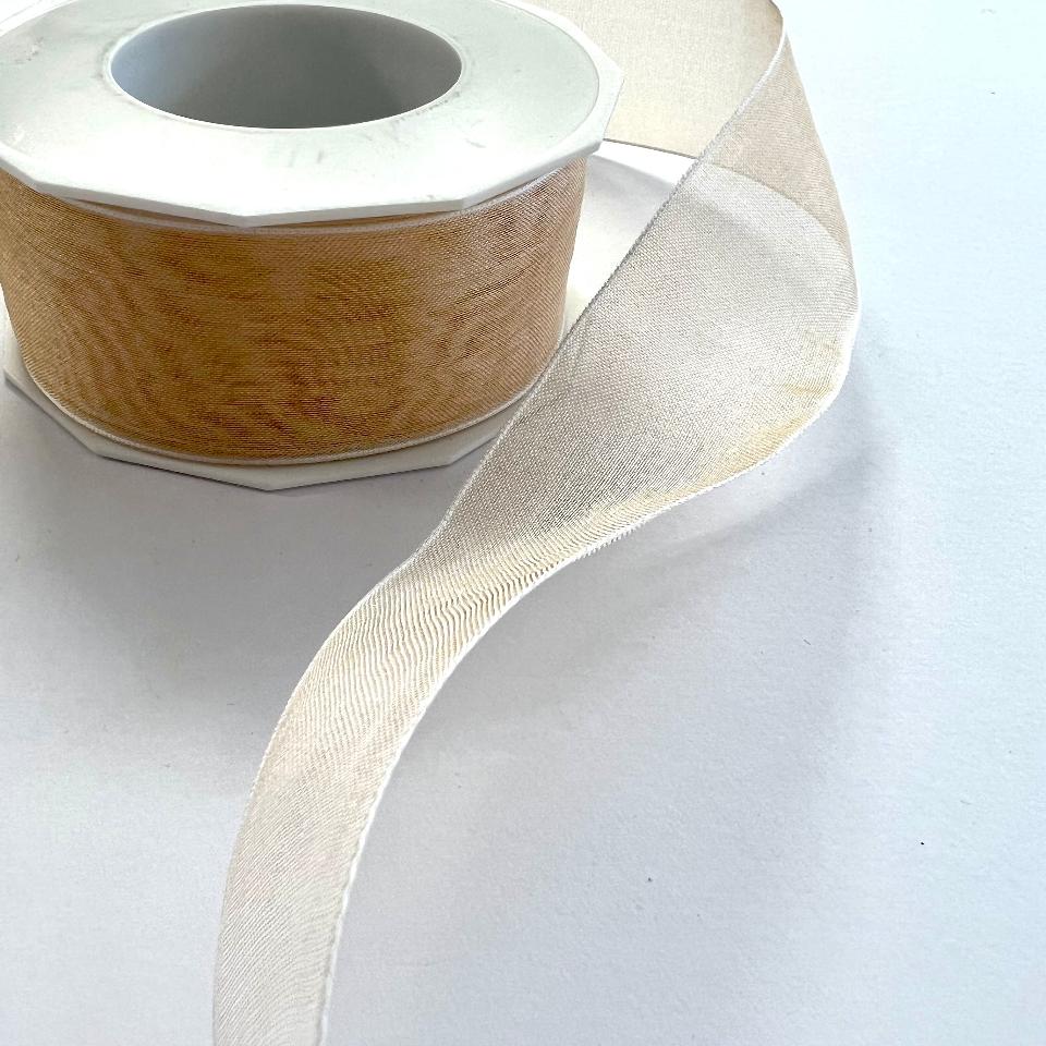 Nastro Unica Tinta Organza Cipria - 40 mm Stafil 40mm x 1mt