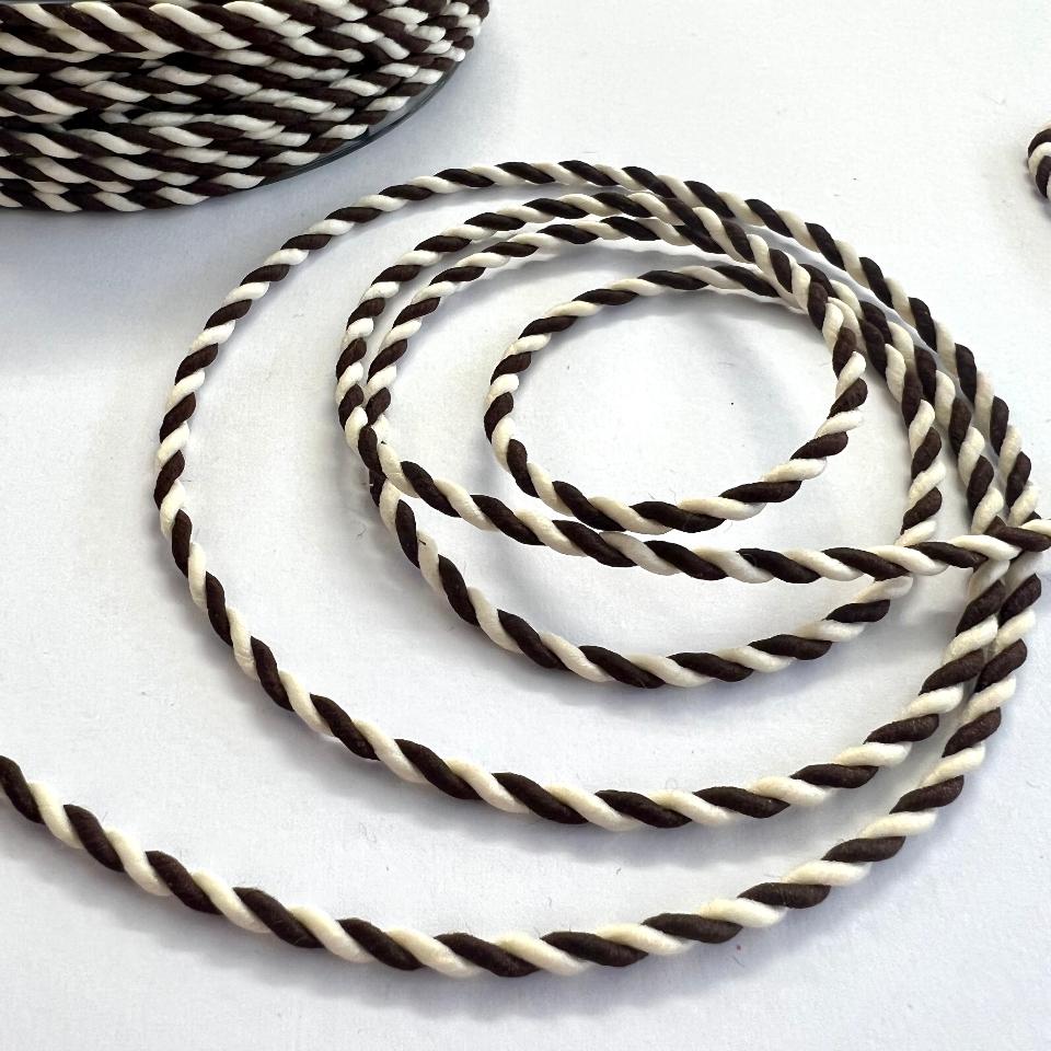 Cordino Marrone e Bianco - 3 mm GoldiDecor 3 mm x 1 mt