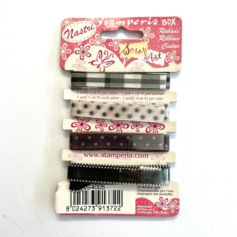 Mix di Nastri Grigi - Scrap Art  - 91 cm Stamperia 91 cm