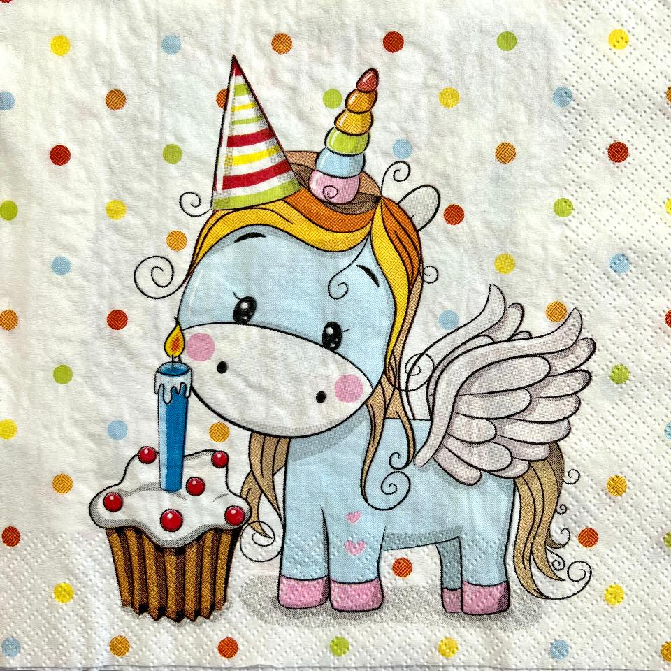 Tovaglioli per decoupage - Unicorno arti e grafica busta da 2 pezzi 33 x 33 cm