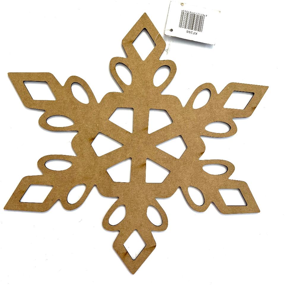 Sagoma Fiocco di Neve in MDF Stamperia 40 x 40 cm