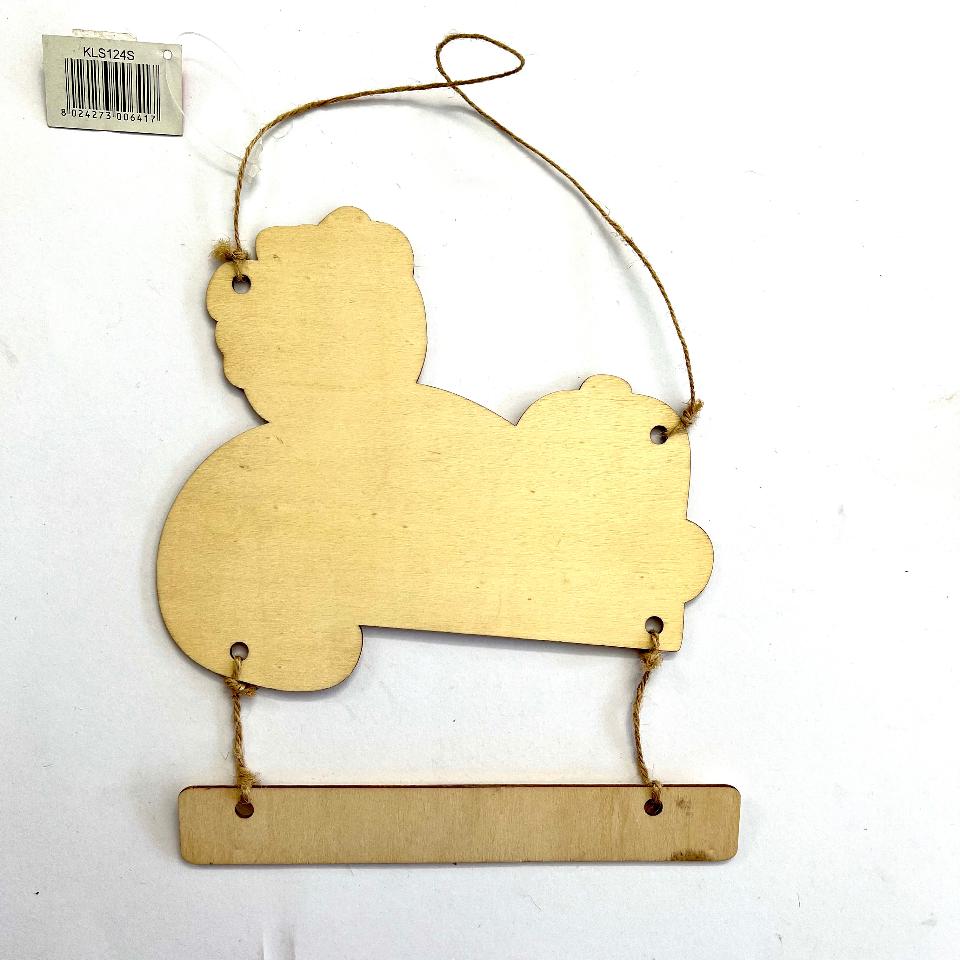 Sagoma in Legno- orsetto con targhetta Stamperia H24 x20 cm