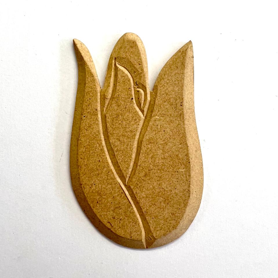 Sagoma MDF Intagliata - Tulipano 2 Jolie h 10,5 x 6 cm