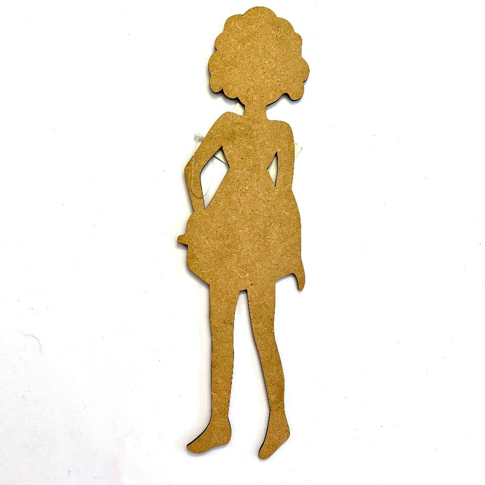 Sagoma MDF ragazza Stamperia H 40 cm x 10,5cm